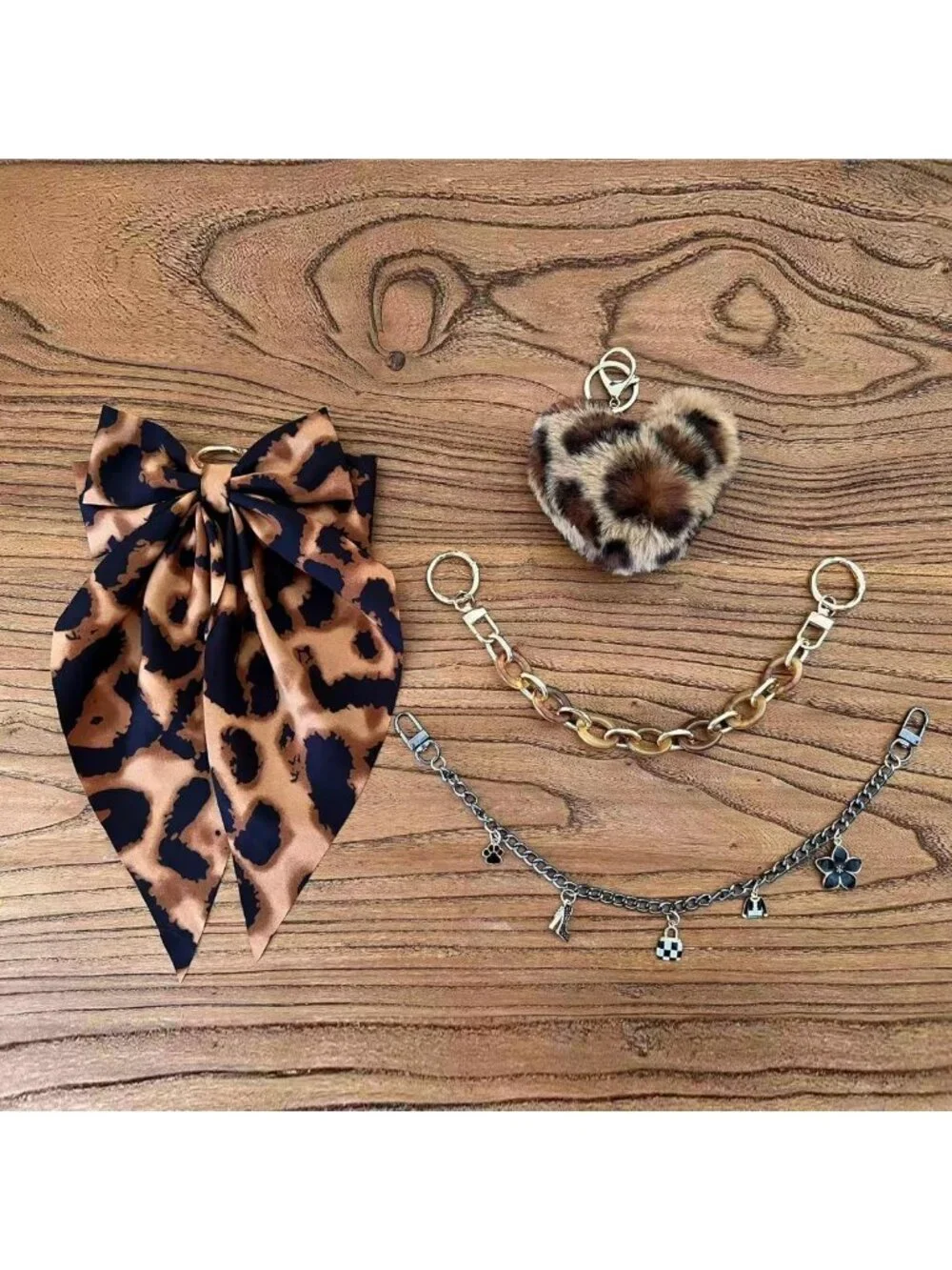 Chic Satin Bow & Fluffy Ball Bag Charms for Tote Bags, Keychain Accessories